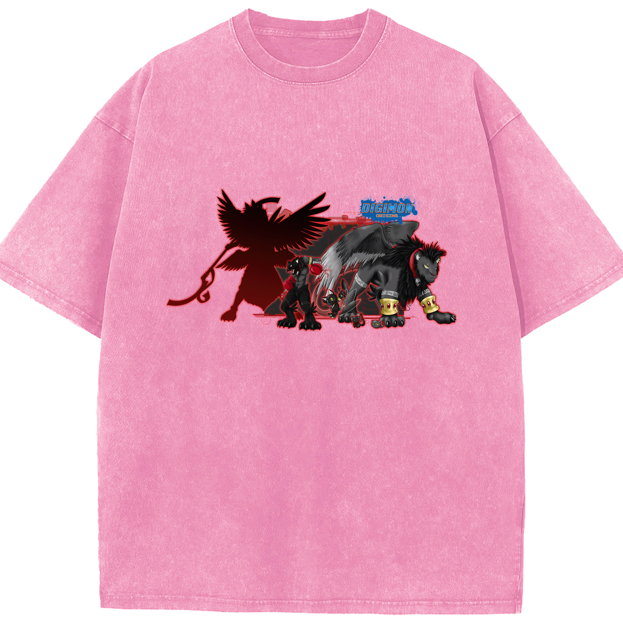 （画像用） Digimon デジタルモンスター/デジモン 綿100% ヴィンテージ風 半袖Tシャツ（フロントプリント）